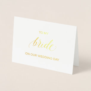 結婚式当日に花嫁へ贈るゴールドの箔押しカード 箔カード