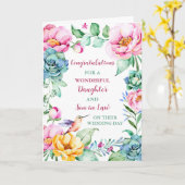 結婚式当日のお祝い カード (黄色い花)