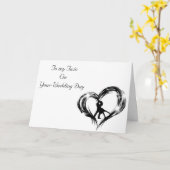 結婚式当日のカップルの双子の踊り カード (黄色い花)