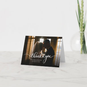 結婚式当日のカップル写真 手書き感謝カード サンキューカード