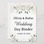 結婚式当日のバインダーテンプレート 印刷可能な結婚式 招待状 (正面)