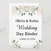 結婚式当日のバインダーテンプレート 印刷可能な結婚式 招待状 (正面/裏面)