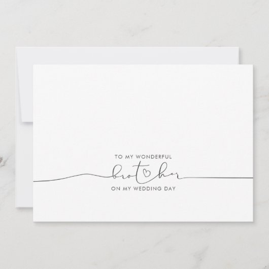 結婚式当日の兄へのキュートなメッセージ (正面)