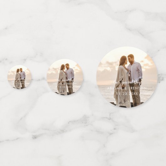 結婚式当日の写真 コンフェッティ (裏面)