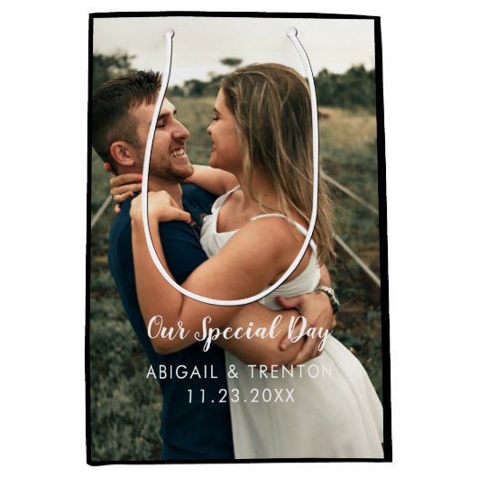 結婚式当日の写真 ミディアムペーパーバッグ (正面)