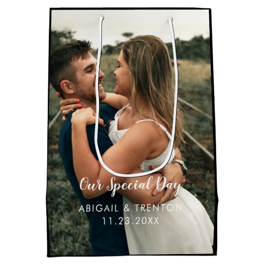 結婚式当日の写真 ミディアムペーパーバッグ (裏面)