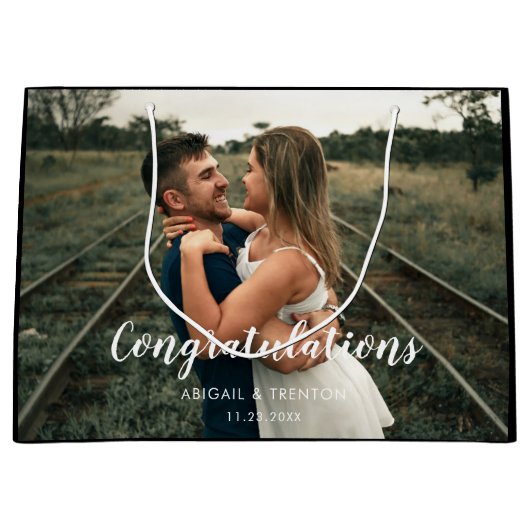 結婚式当日の写真 ラージペーパーバッグ (正面)