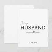結婚式当日の感謝の手紙　夫へ サンキューカード (正面/裏面)