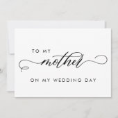 結婚式当日の母へのシンプルなメッセージ 招待状 (正面)