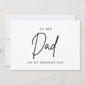 結婚式当日の父へのミニマルなメッセージ 招待状 (正面)