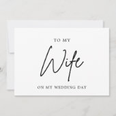 結婚式当日の私の妻へ ミニマリスト シック サンキューカード (正面)