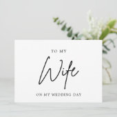結婚式当日の私の妻へ ミニマリスト シック サンキューカード (スタンド正面)