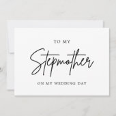 結婚式当日の継母へのミニマルなメッセージ サンキューカード (正面)