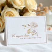 結婚式当日の義理の両親への秋の花のカード サンキューカード