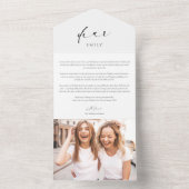 結婚式当日の花嫁へのモダンな写真の手紙 カード (内側)