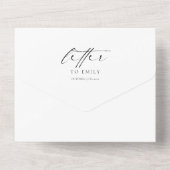 結婚式当日の花嫁へのモダンな写真の手紙 カード (裏面)