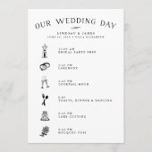 結婚式当日の進行表カード　花嫁の友人＆ベンダー向け プログラム (正面)