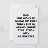 結婚式当日の面白いカードを父へ サンキューカード (正面)