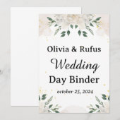 結婚式当日バインダーテンプレート 印刷可能な結婚式 招待状 (正面/裏面)