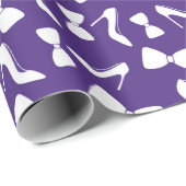 結婚式当日 ハイヒールとネクタイ 紫 シームレス ラッピングペーパー (ロールコーナー)