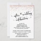 結婚式後のお祝いのための銅色のコンフェッティ 招待状 (正面)