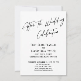 結婚式後のお祝いのシンプルでエレガントなカード 招待状