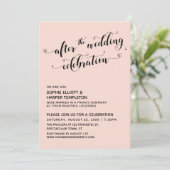 結婚式後のお祝いのスクリプトハートが可愛らしい 招待状 (スタンド正面)