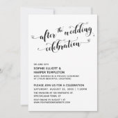 結婚式後のお祝いのテキストテンプレート（ハート付き） 招待状 (正面)
