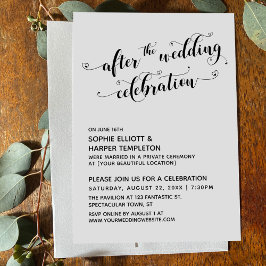 結婚式後のお祝いのメッセージカード「アフター・ザ・ウェディング セレブレーション」ハート付きスクリプ 招待状