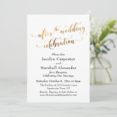 結婚式後のお祝いの金色スクリプト 招待状 (スタンド正面)