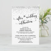 結婚式後のお祝いの銀のコンフェッティ 招待状 (スタンド正面)