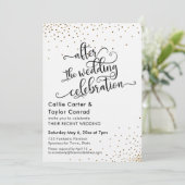 結婚式後のお祝い フェイクゴールドのコンフェッティ 招待状 (スタンド正面)