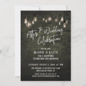 結婚式後のお祝い ブラックエジソンライト 招待状 (正面)