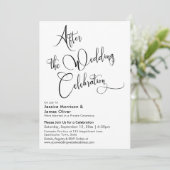 結婚式後のお祝い ブラック＆ホワイト スクリプト 招待状 (スタンド正面)