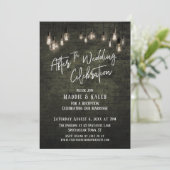 結婚式後のお祝い　レンガのエジソンライト 招待状 (スタンド正面)