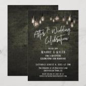 結婚式後のお祝い　レンガのエジソンライト 招待状 (正面/裏面)