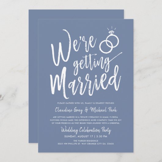 結婚式後のお祝い 招待状 (正面/裏面)