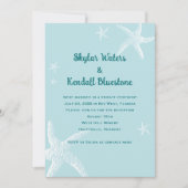 結婚式後のスター・フィッシュ・グレイ・ブルーのお祝い 招待状 (正面)