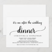 結婚式後のディナー、モダンラスティックエロープメント 招待状 (正面/裏面)
