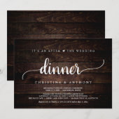 結婚式後のディナー、ラスティックな隠遁結婚式ディナー 招待状 (正面/裏面)