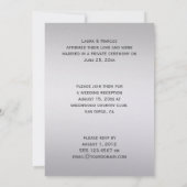 結婚式後のネイビーとシルバーの渦巻きのお祝い 招待状 (裏面)