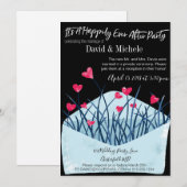 結婚式後のハートでいっぱいの招待状 招待状 (正面/裏面)