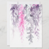 結婚式後のパーティーのインディゴの水彩画のツタ 招待状 (裏面)