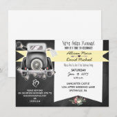 結婚式後のパーティーのレトロな黒板招待状 招待状 (正面/裏面)