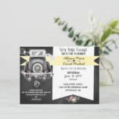 結婚式後のパーティーのレトロな黒板招待状 招待状 (スタンド正面)