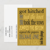 結婚式後のパーティーの婉曲表現 インビテーションポストカード (正面/裏面)