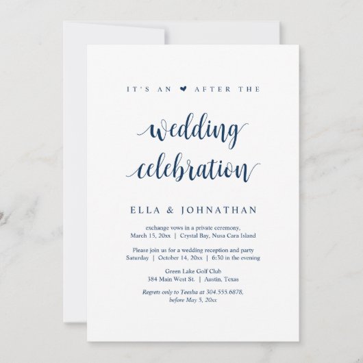 結婚式後のパーティーの招待状 招待状 (正面)