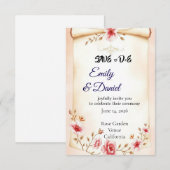 結婚式後のパーティーの装飾 セーブザデート (正面/裏面)