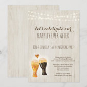 結婚式後のパーティー招待状　牧場風ビール 招待状 (正面/裏面)