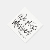 結婚式後のパーティー用スクリプトレタリング スタンダードカクテルナプキン (角)